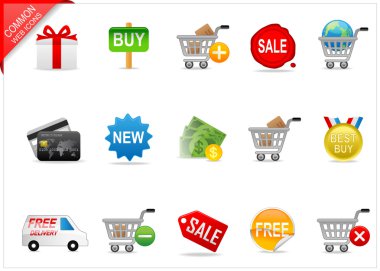 çevrimiçi alışveriş simgeleri