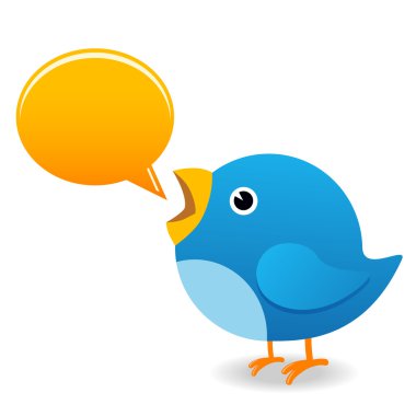 Twitter bird chatting clipart