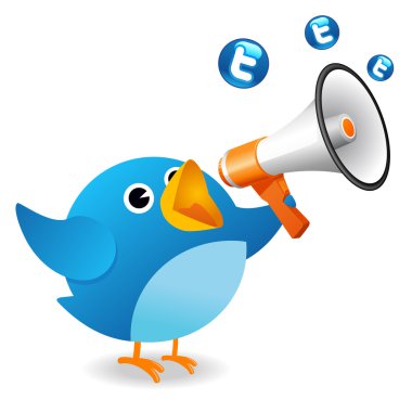 Twitter bird announce clipart