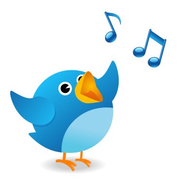 Twitter bird singing clipart