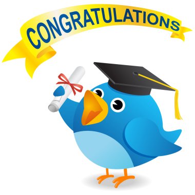 Twitter bird Graduate clipart