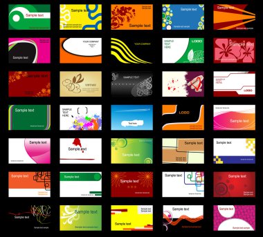 Various business cards clipart