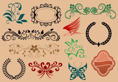 Heraldic elements clipart