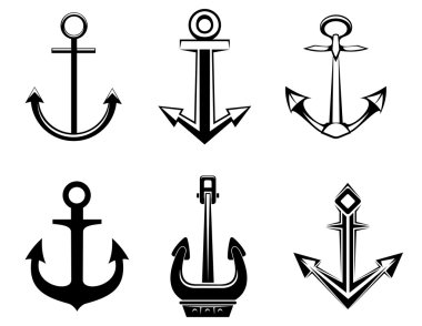 Set of anchor symbols clipart