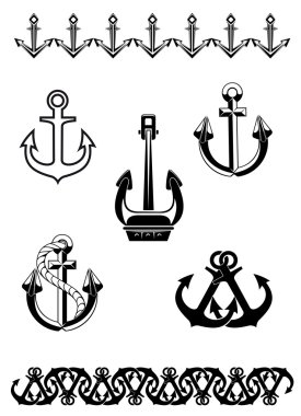 Set of anchor symbols clipart