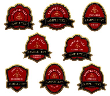 Set of red vintage labels clipart