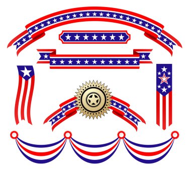 American patriotic ribbons clipart