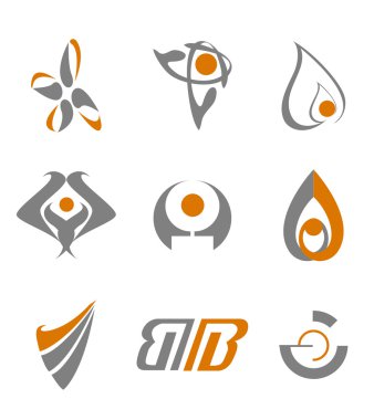 Set of abstract symbols clipart