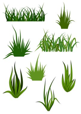 Green grass patterns clipart
