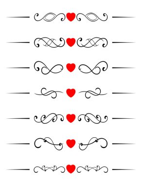 Swirl elements with hearts clipart