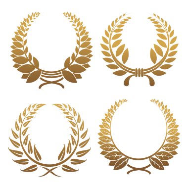 Set of laurel wreaths clipart