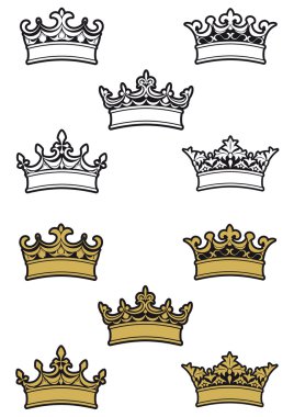 Heraldic crowns and diadems clipart