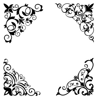 Flower patterns and borders clipart