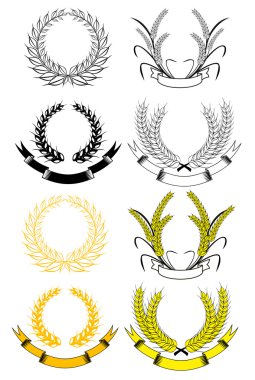 Set of laurel wreaths clipart