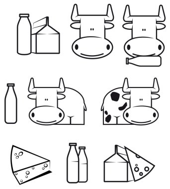 Cow and dairy food clipart