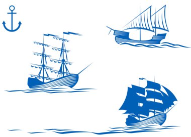 Sail ships clipart