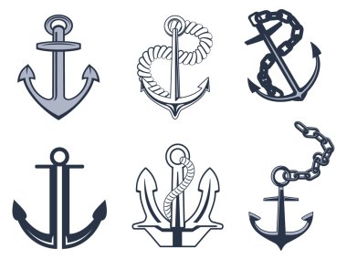 Set of anchor symbols clipart