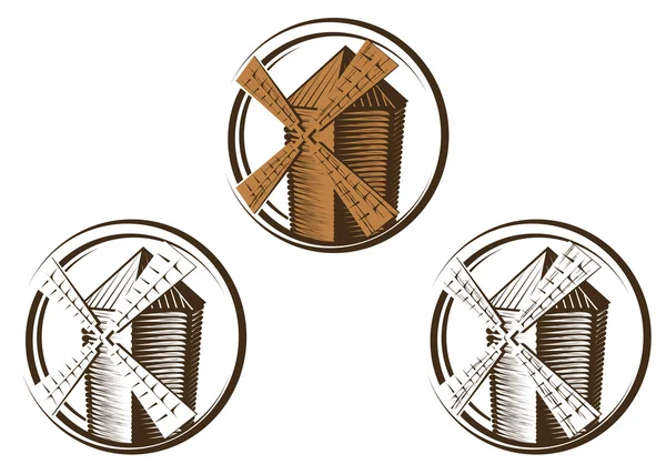 Symboles de moulin à vent — Image vectorielle