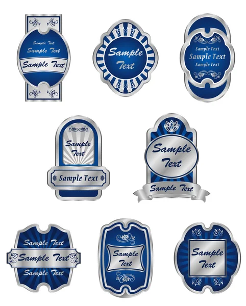 Set de etiquetas de plata vintage — Archivo Imágenes Vectoriales