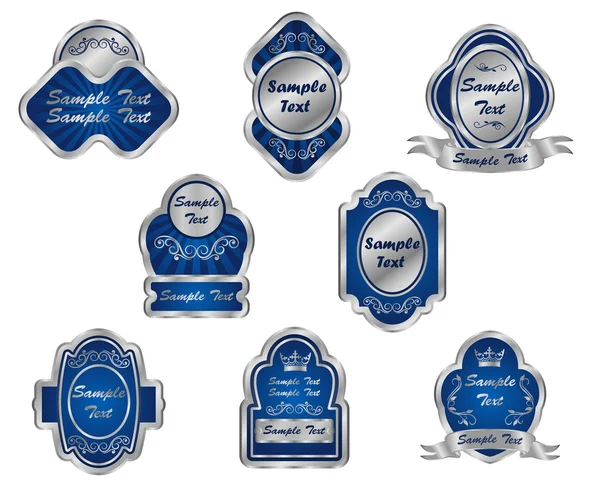 Set de etiquetas de plata vintage — Vector de stock