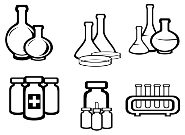 Ciencia y frascos de medicina — Archivo Imágenes Vectoriales