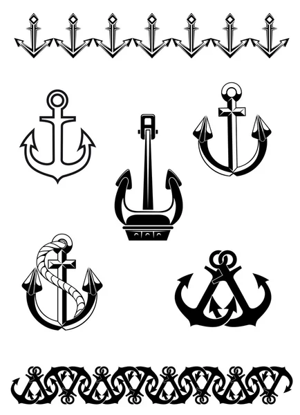 Set di simboli di ancoraggio — Vettoriale Stock