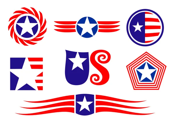 Símbolos patrióticos americanos — Vector de stock