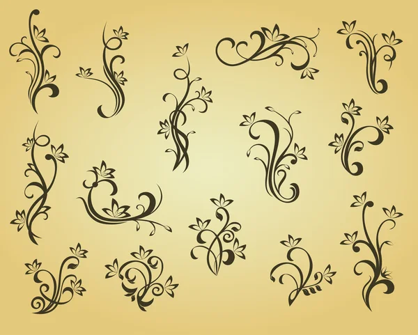 Set of vintage decorations — Stock Vector