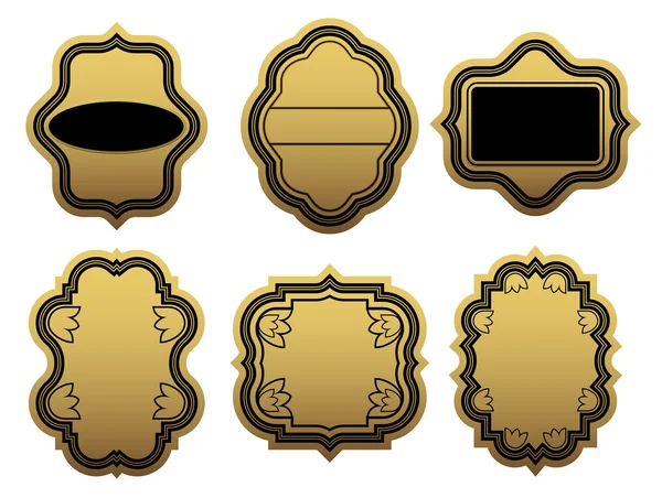 Ensemble d'étiquettes dorées — Image vectorielle