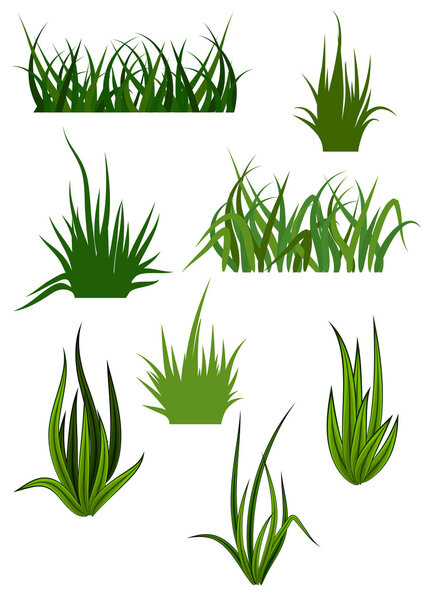 Patrones de hierba verde — Vector de stock
