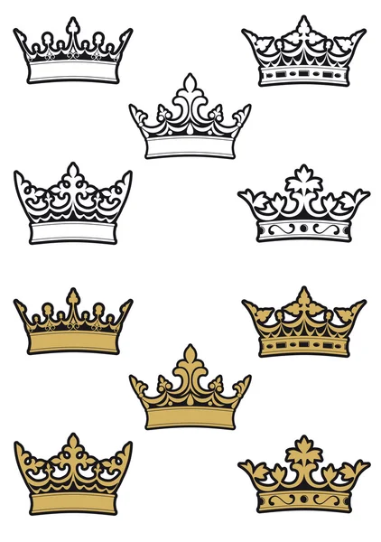 Heraldic crowns — Stock Vector