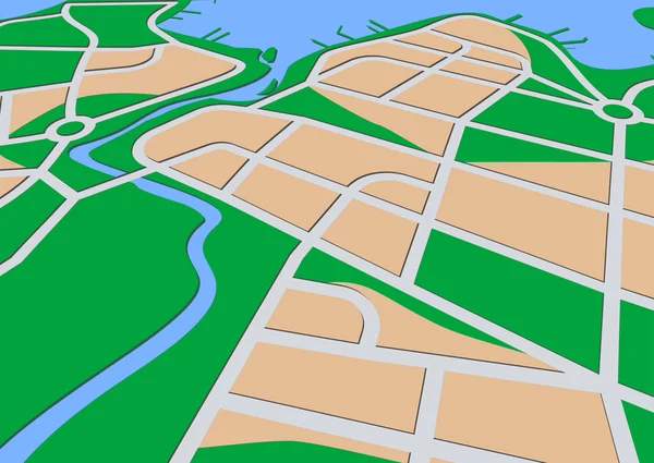 Peta kota - Stok Vektor