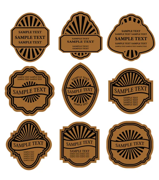 Ensemble d'étiquettes brunes vintage — Image vectorielle