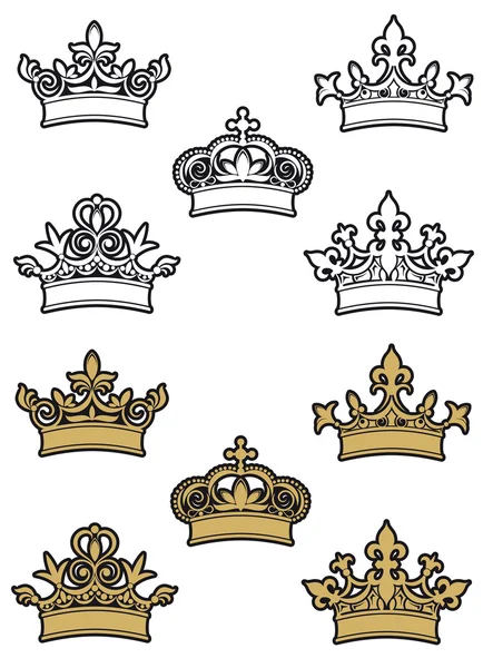 Heraldic crowns — Stock Vector