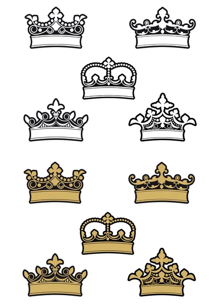 Heraldische Kronen — Stockvektor