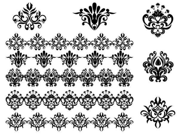 Flower patterns and borders — Stock Vector