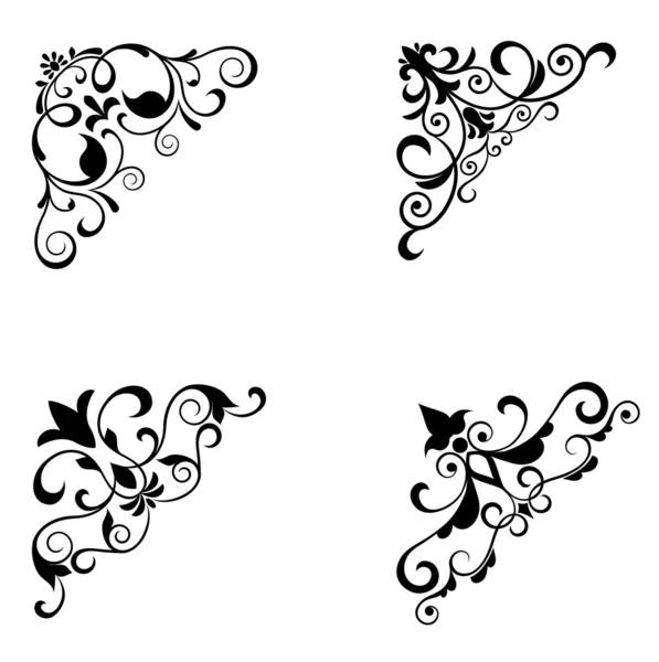 Bordures et motifs fleurs — Image vectorielle