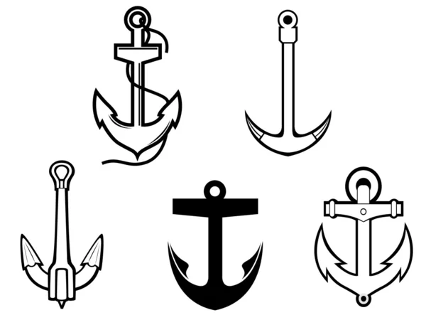Set di simboli di ancoraggio — Vettoriale Stock
