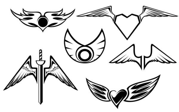 Набор символов, крыло — стоковый вектор
