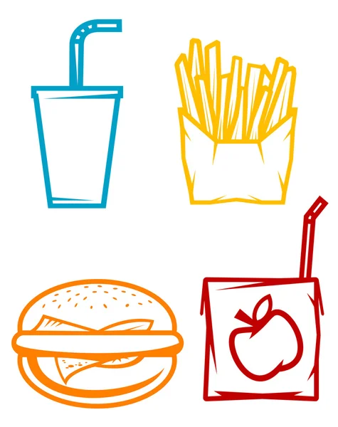 Símbolos de comida rápida — Archivo Imágenes Vectoriales