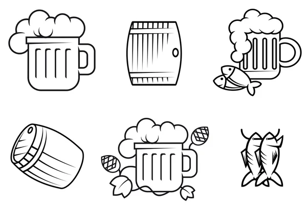 Symboly pro pivo a alkohol — Stockový vektor