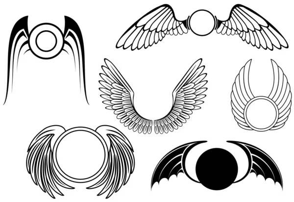 Set of wing symbols — Stock Vector