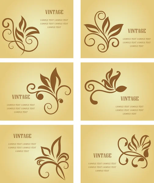 Set of vintage cards — Stock Vector