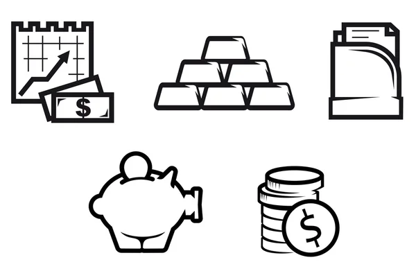 Pénzügyi és gazdasági szimbólumok — Stock Vector