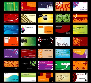 Various business cards clipart