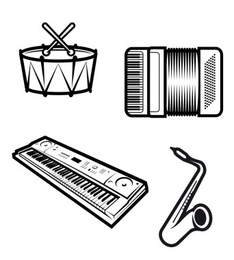 Music instruments clipart