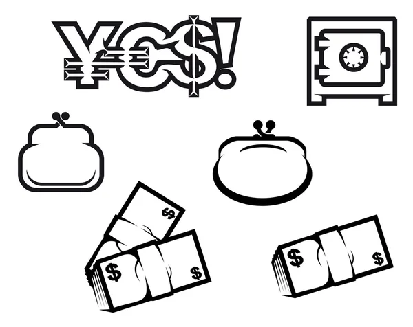 Finance and economics symbols - Stok Vektor