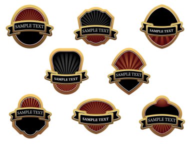 Set of brown labels clipart