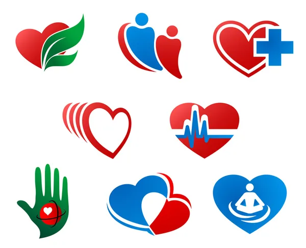 Symboles cardiaques — Image vectorielle