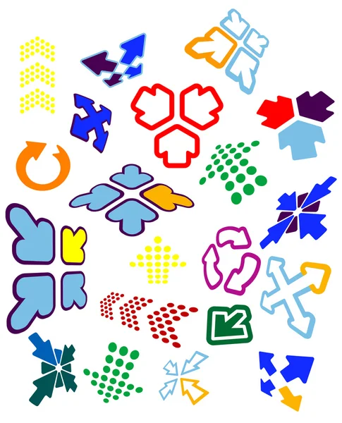 Icônes et symboles fléchés — Image vectorielle